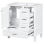 Armoire de meuble-lavabo moderne 30 po - Structure en bois massif blanc avec lavabo en céramique. 3 tiroirs et porte pour une organisation dans un cadre de style. Lavabo équipé, élégant-1008615610