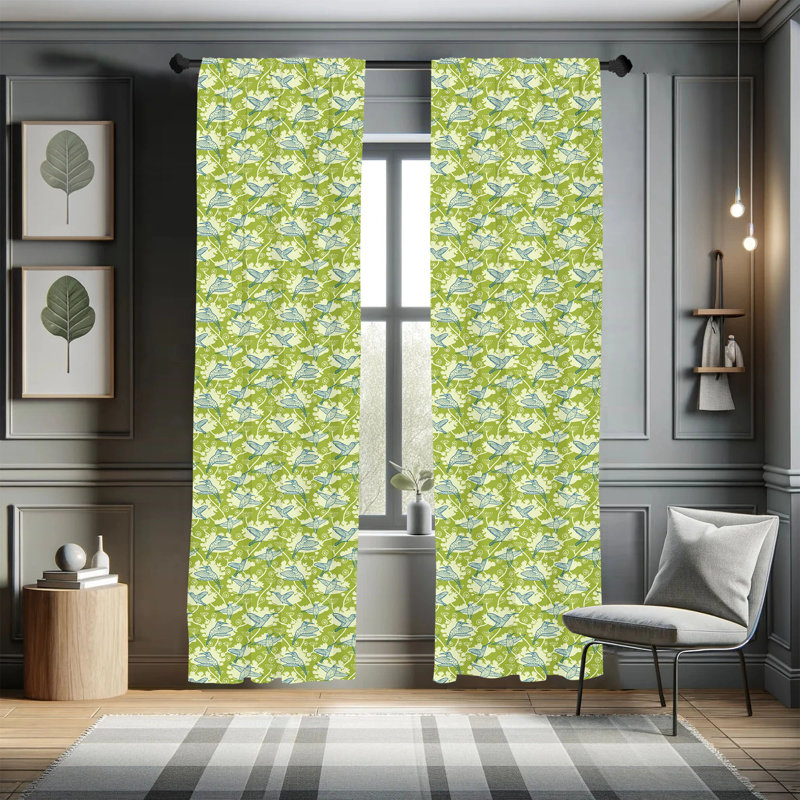 Hummingbirds Semi-Sheer Rod Pocket Sliding Panel, 28" x 84"