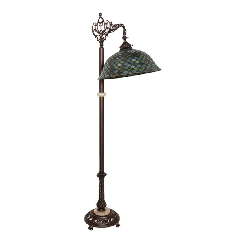 Tiffany Style 60'' Bronze Stained Glass Floor Lamp