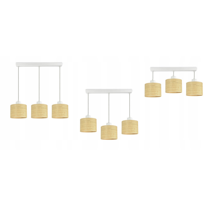 Acad 3 - Light Rattan Kitchen Island Pendant