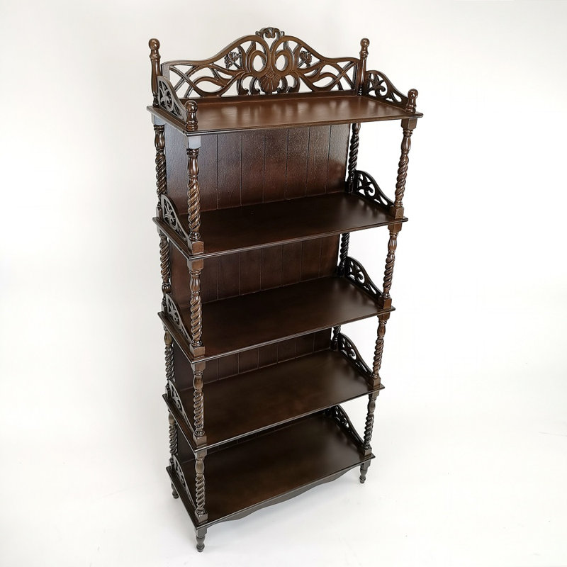Alyscia Storage Bookcase, Dark Brown