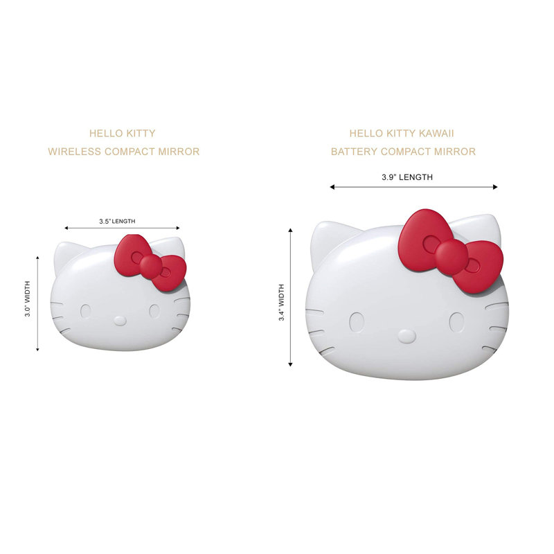 Hello Kitty Wireless Compact Mirror with Adjustable Brightness Touch Sensor and Travel Makeup Mirror