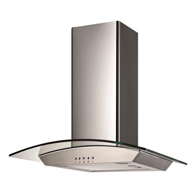 Hotte de cuisine murale convertible 30 pouces 400 cfm en acier inoxydable Ancona Glass Canopy Series