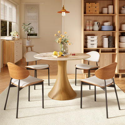 Ensemble de salle à manger pour 4 personnes avec 4 chaises Stury Modern pour petits appartements, coins repas et petites salles à manger