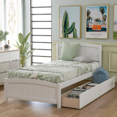 Lit plateforme simple avec deux tiroirs