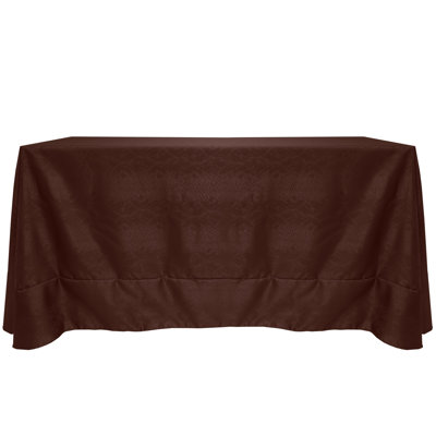 Ultimate Textile Damask Kenya Tablecloth - Modern Jacquard Design, Chocolate Brown