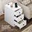 Modern Narrow Nightstand With Charging Station - 3-Drawer Storage-1145376340