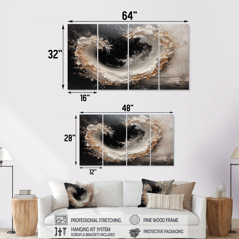 Hadleigh - art mural transitionnel - art mural moderne, 4, H 28 po x l 48 po