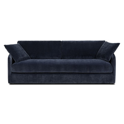 Rhodes 92" Chenille Velvet Sofa In Mystic Blue