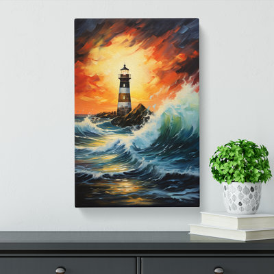 Lighthouse Action Painting No.3 - Wrapped Canvas