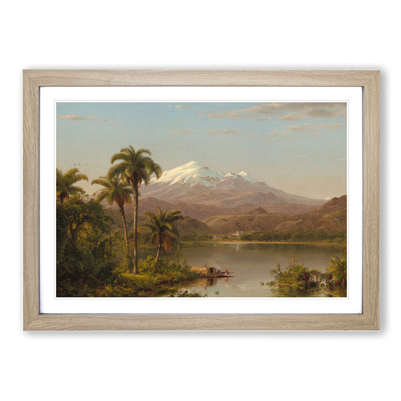 Tamaca Palms by Frederic Edwin Church - Picture Frame Painting, 36cm H x 48cm W x 2cm D, Oak Framed