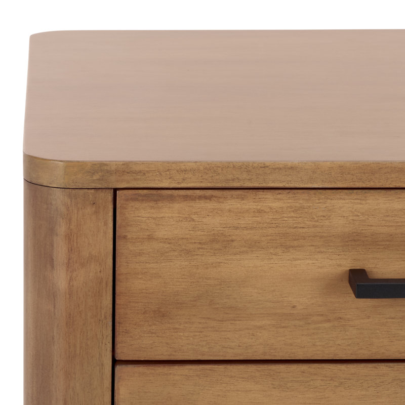 Abbiava 3 Drawer Wood Nightstand, Natural