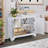 40"  Console Table With Storage Shelf, Retro Entryway Table With Adjustable Storage Shelf, Sofa Couch Table For Hallway, Entry Way, Living Room, Foyer,  Antique White