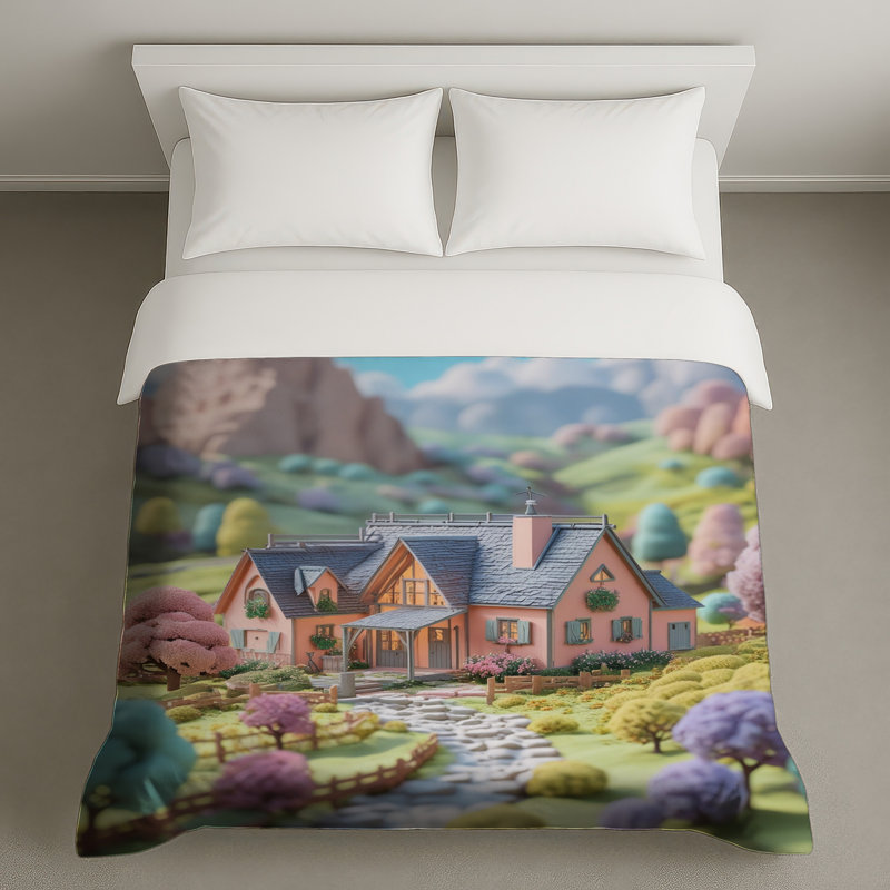 Housses de couette Pastel Cottage Landscape, Lit simple
