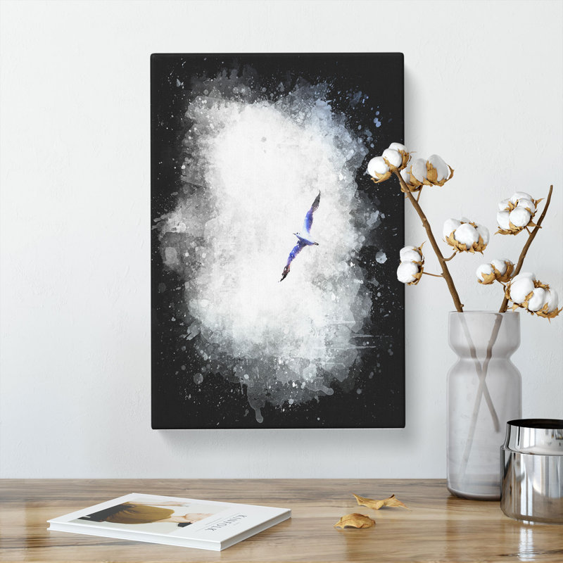 Flying Seagull Abstract - Wrapped Canvas, 91cm H x 60cm W x 4cm D