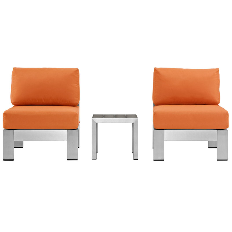 Ensemble de 3 canapés modulaires d'extérieur en aluminium Shore, Orange