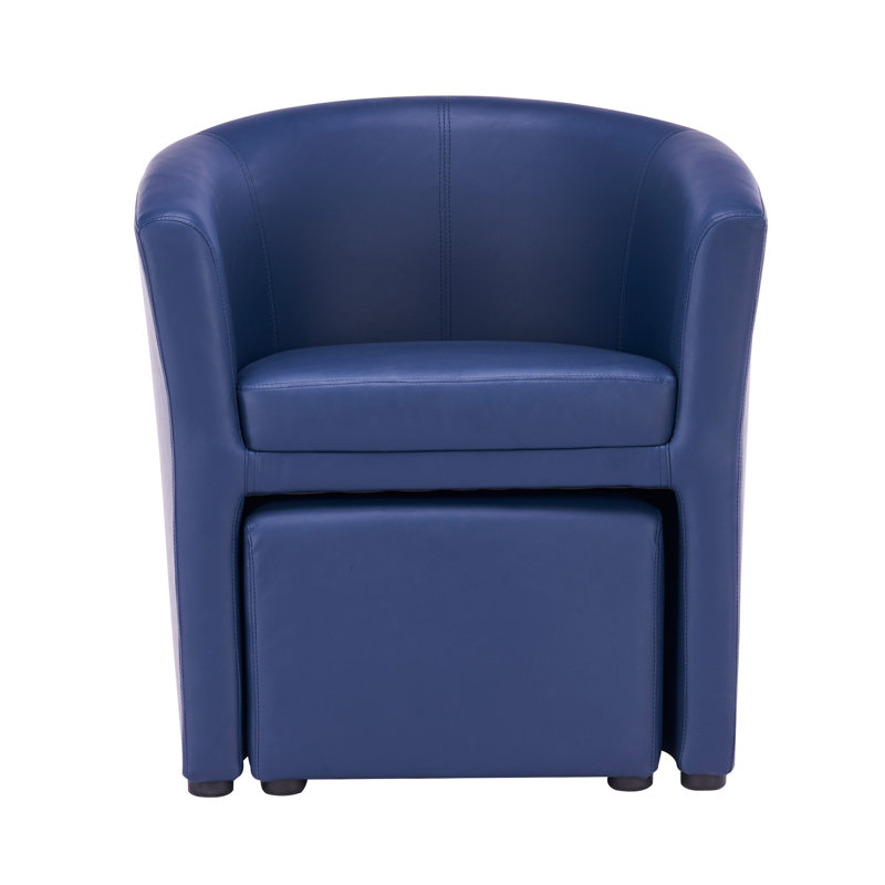 Fauteuil demi-tonneau avec repose-pieds Babumba, Bleu