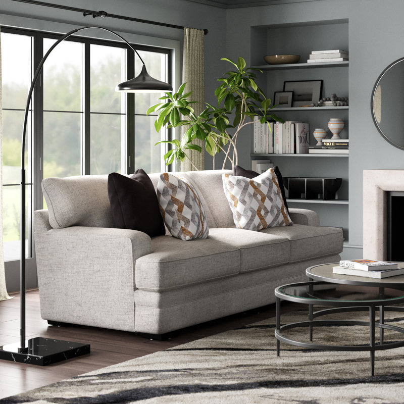 Terrin 101.5" Recessed Arm Sofa with Reversible Cushions, 40.5" H x 101.5" W x 44" D, 3, Crosby Dove Basketweave