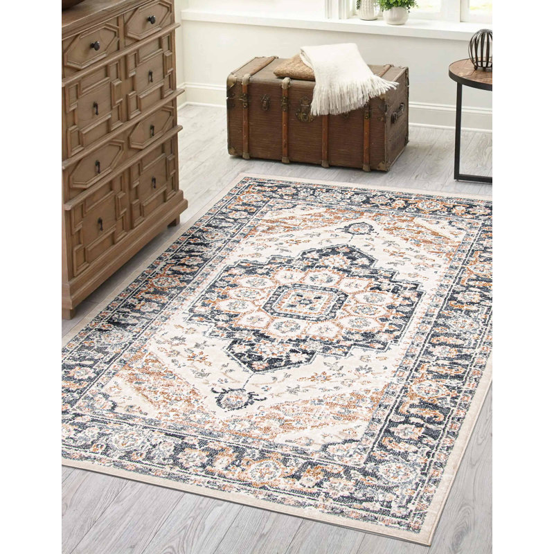 Tapis ivoire Heriza, Rectangle de 5 pi x 8 pi