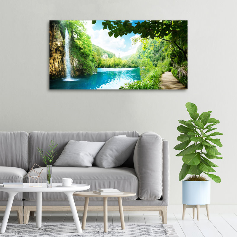 Waterfall In The Forest - Wrapped Canvas Print