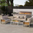 Ensemble de meubles d'extérieur en aluminium 4 pièces avec table basse et coussins épais