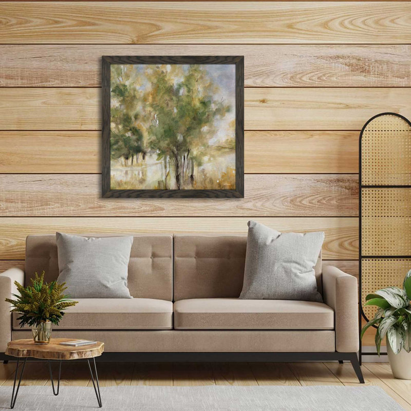 Waterway Grove par Carol Robinson - Peinture, L 31,5 po x H 31,5 po, Encadrement brun