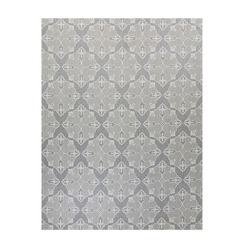 Tapis d'intérieur / extérieur à motif de médaillon gris sous licence Disney, Rectangle 7 pi 10 po x 10 pi