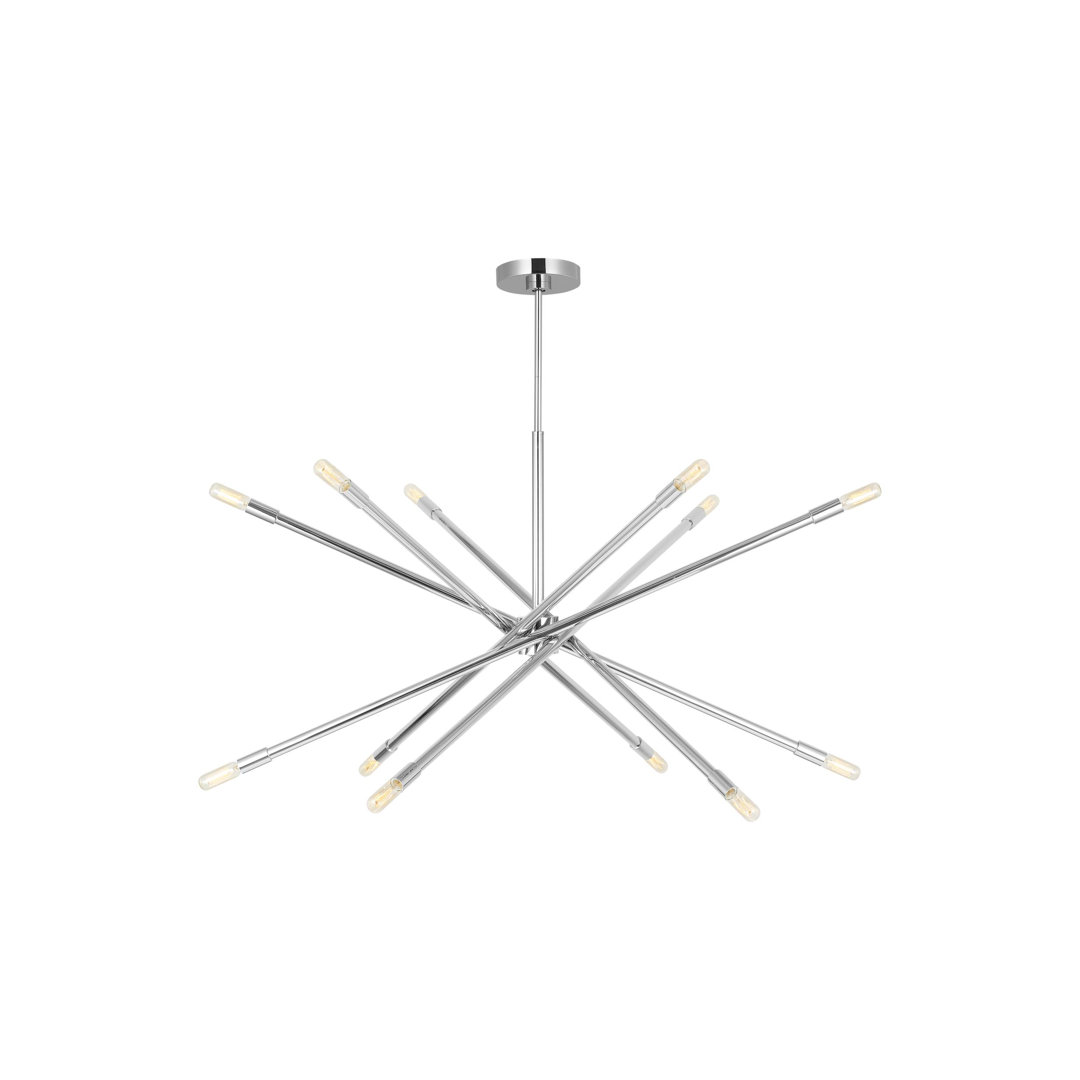 12 - Light Dimmable Sputnik Modern Linear Chandelier Mercer41 