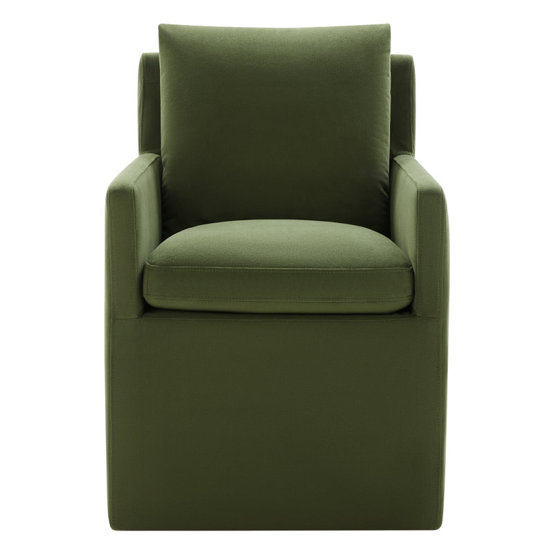 Fauteuil Alayaa, Velours performance vert forêt Bella