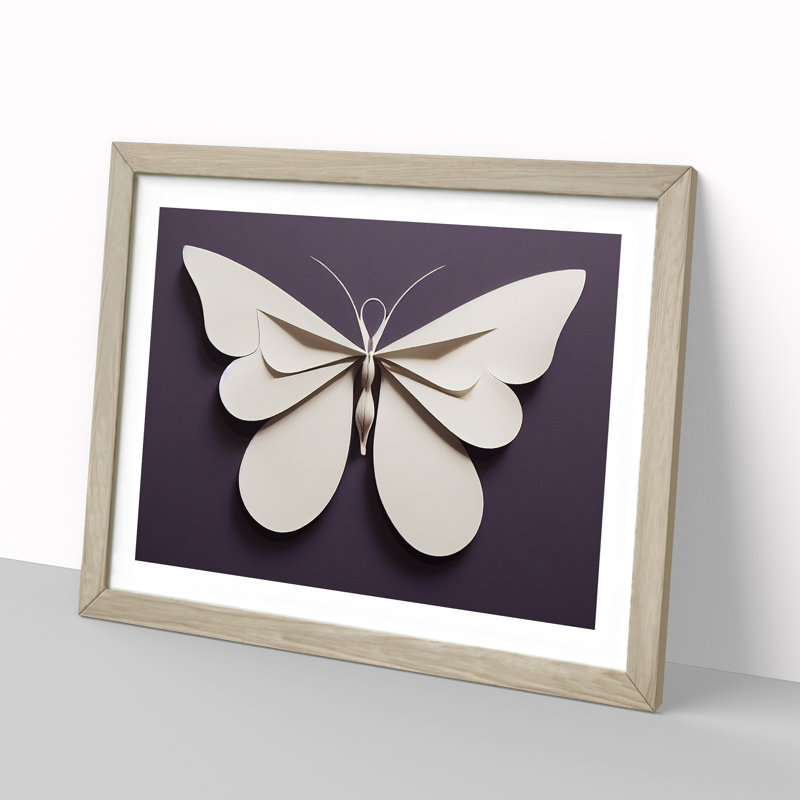 Luxurious Butterfly - Framed Print, 25cm H x 34cm W x 2cm D, Oak