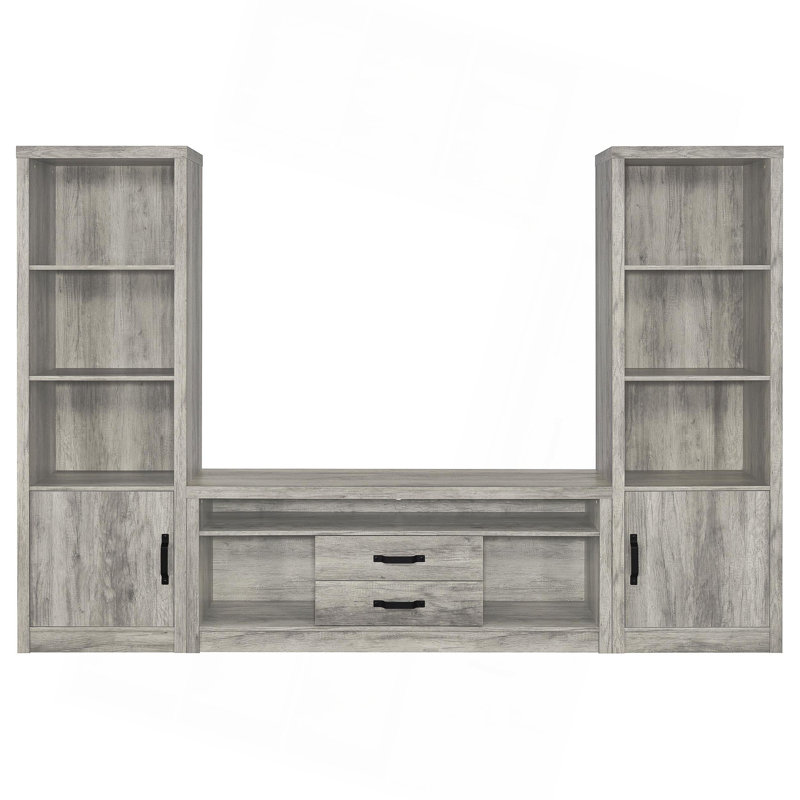 Conifer Grey Driftwood 3-Piece TV Entertainment Center
