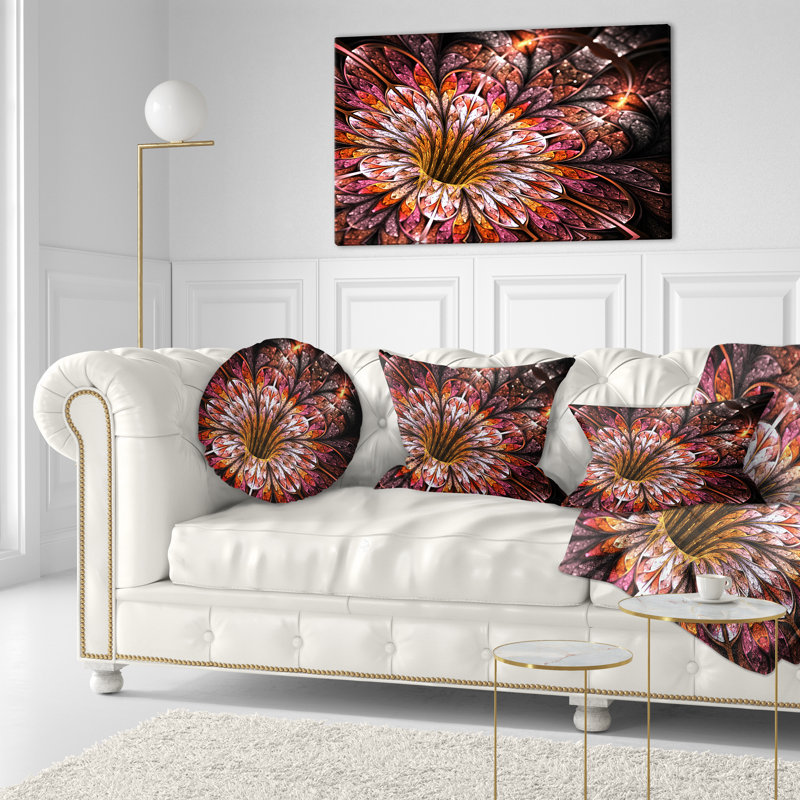 Housse et insert de coussin floral carré floral scintillant