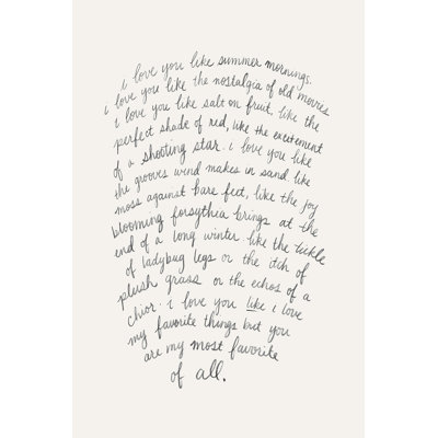 " Letter To A Lover I "