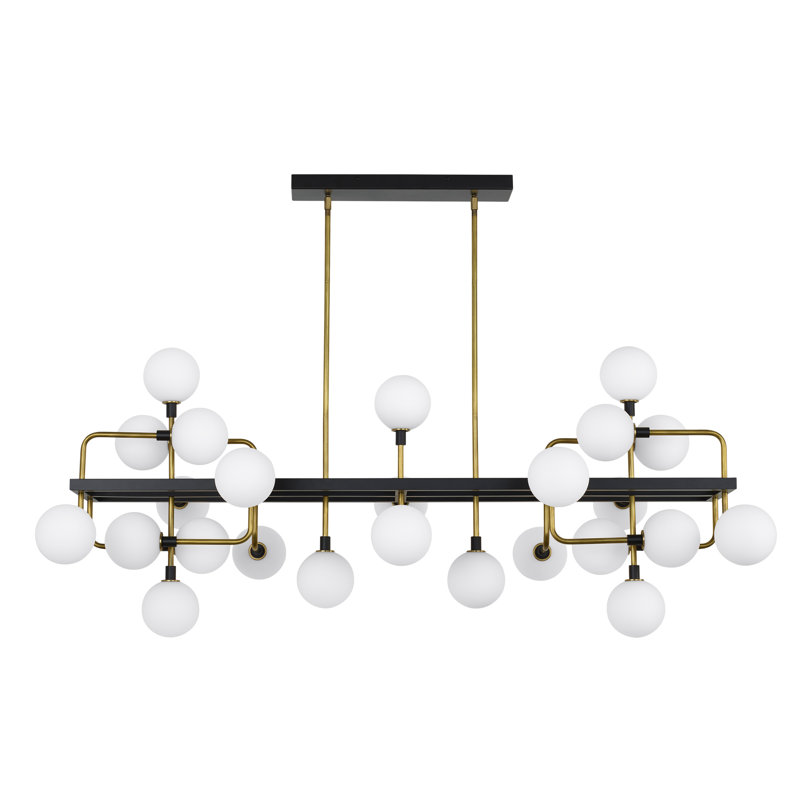 Viaggio 25 - Light Chandelier, Brass, Opal, Yes