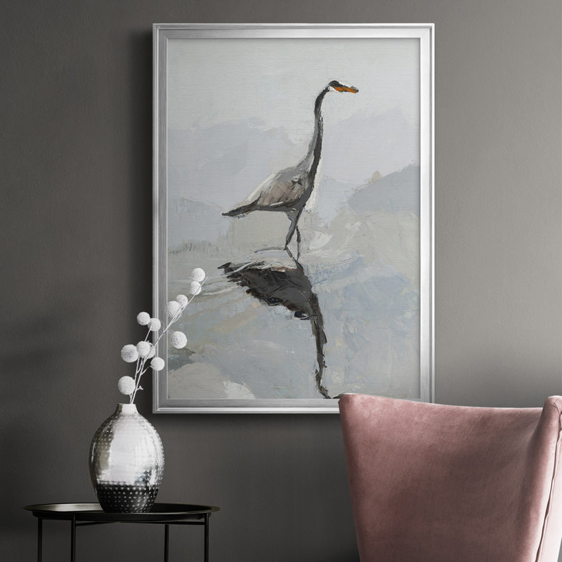 " Heron ", Silver, 36.5" H x 26.5" W x 1.25" D