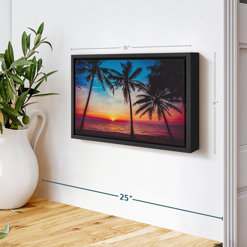 «Perfect Beach Sunset», reproduction sur toile, H 13 po x l 9 po, Cadre flottant noir