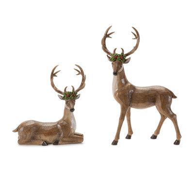 Figurine de cerf des Fêtes (ensemble de 2)