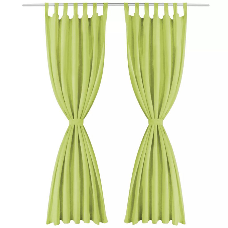 Bachar Semi Sheer Curtain Pair, 140cm Width x 175cm Drop, Green