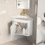 Ensemble de meuble-lavabo de coin simple 24 po avec plateau en céramique 24 po