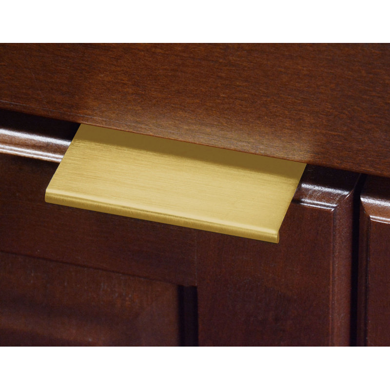 Brushed Brass Modern Finger Pull for Cabinets