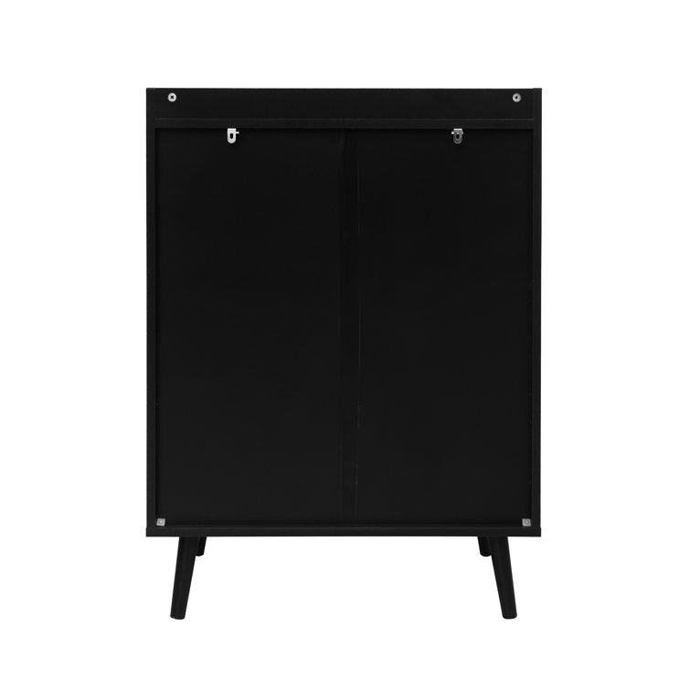 16 Pair Shoe Storage Cabinet Bayou Breeze Finish: Black