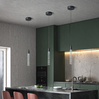 Hamrnand - Light Modern Kitchen Island Pendant Light Dimmable LED Mini Crystal Pendant Lighting