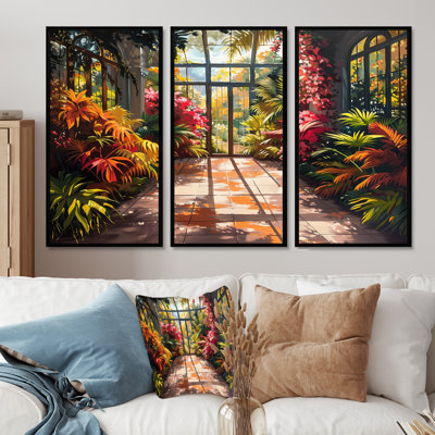 «Greenhouse Tropical Treasure I» - ensemble de décoration murale serre