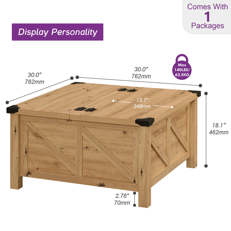 Table basse avec rangement Laziza, Brun, Brun