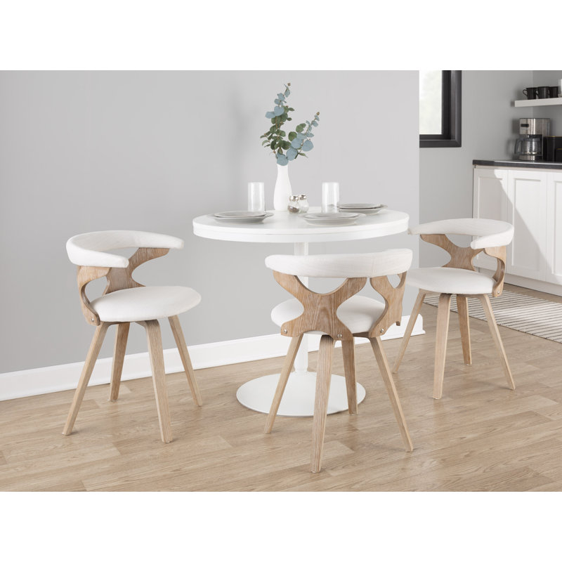 Laquietta Wingback Side Chair, Cream Polyester, White Washed