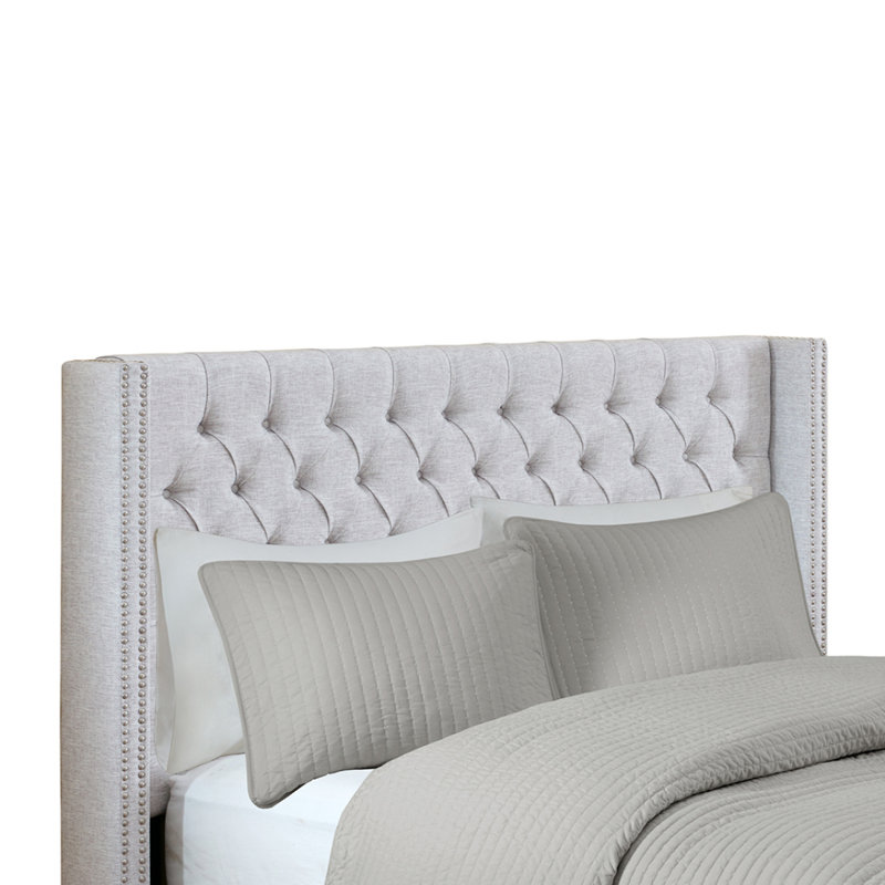 Upholstery Headboard Grey Queen, Gray