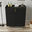 Buffet moderne à 2 portes avec porte-bouteilles et tablette de rangement réglable-384661797