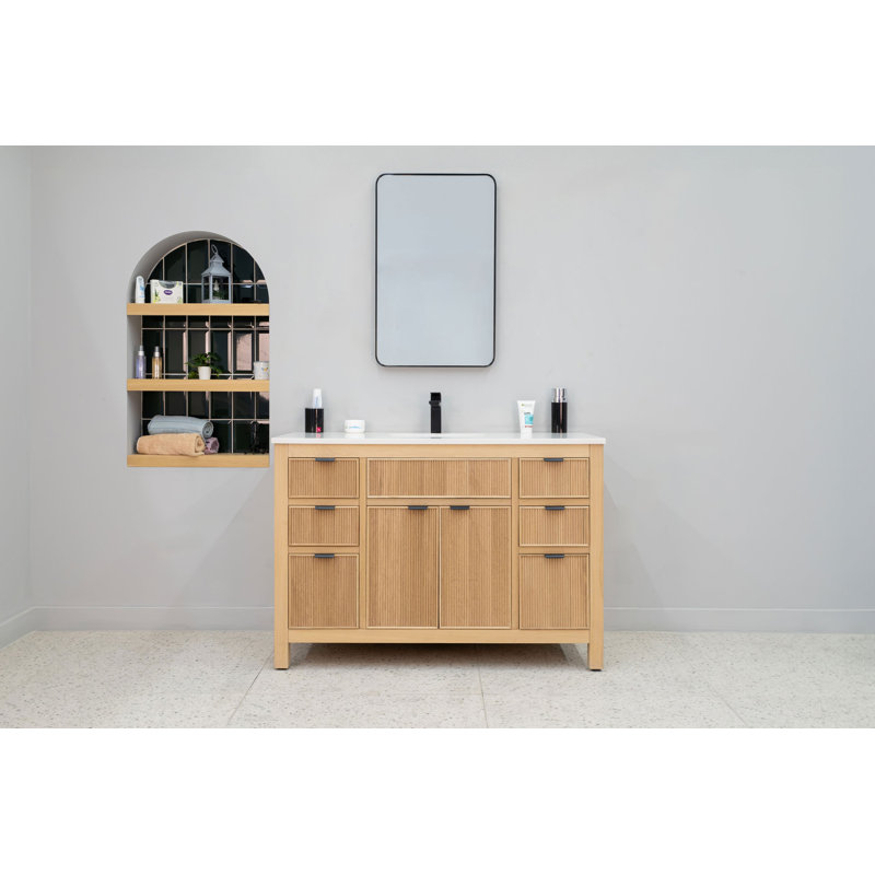 Meuble-lavabo naturel 48 "avec lavabo en porcelaine intégrée Serena