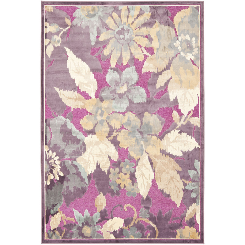 Tapis à fleurs Gordon, Rectangle 5 pi 3 po x 7 pi 6 po