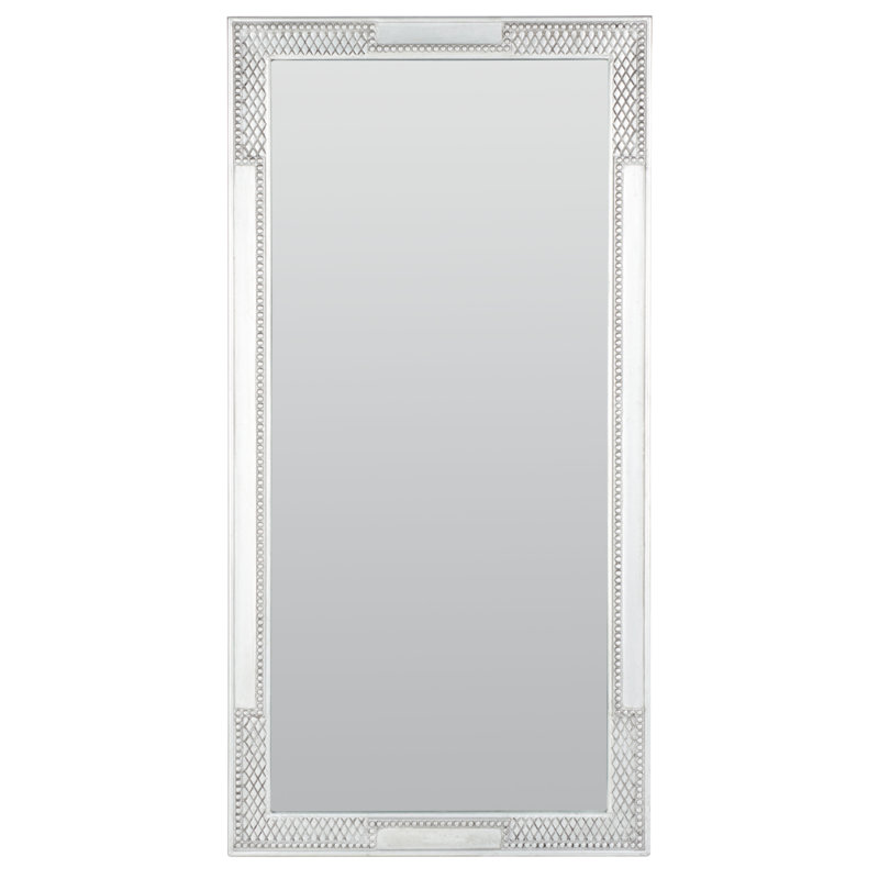 Engineered Wood Flat Wall Mirror, Silver